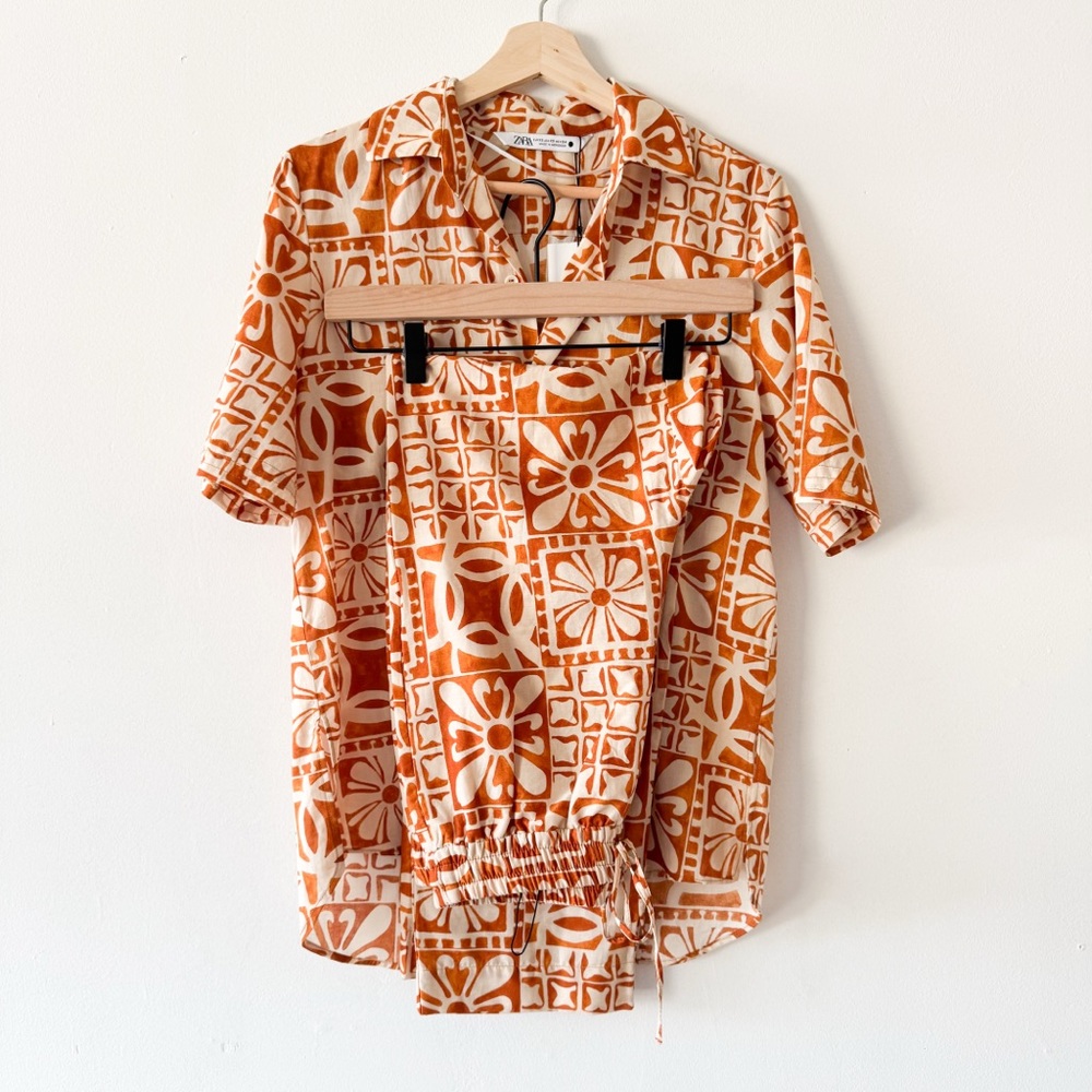 Zara Geometric Orange Set Size XS/Small